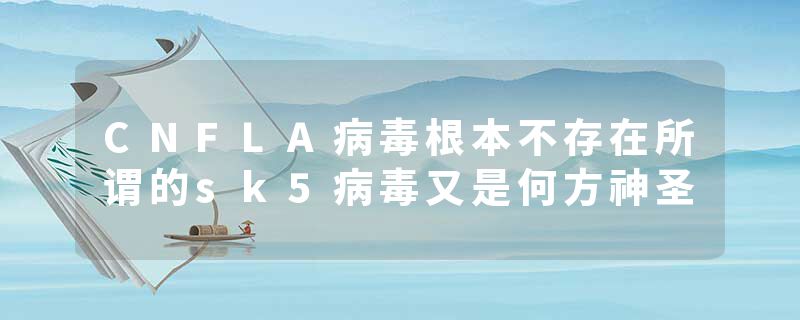 CNFLA病毒根本不存在所谓的sk5病毒又是何方神圣