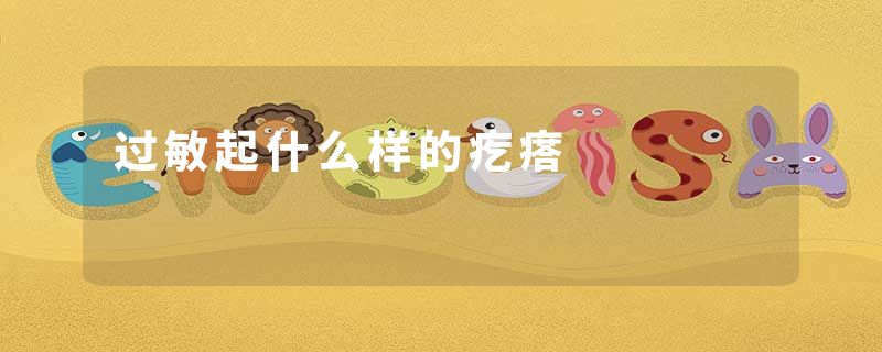 过敏起什么样的疙瘩