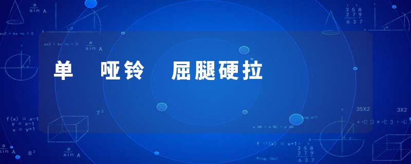 单 哑铃 屈腿硬拉