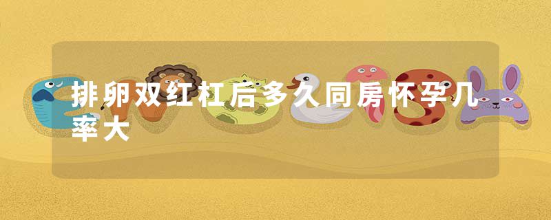 排卵双红杠后多久同房怀孕几率大