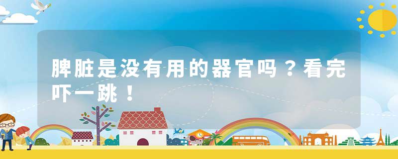 脾脏是没有用的器官吗？看完吓一跳！