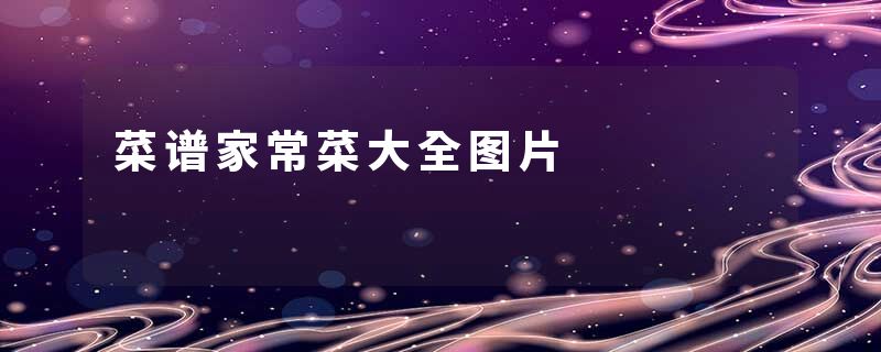 菜谱家常菜大全图片