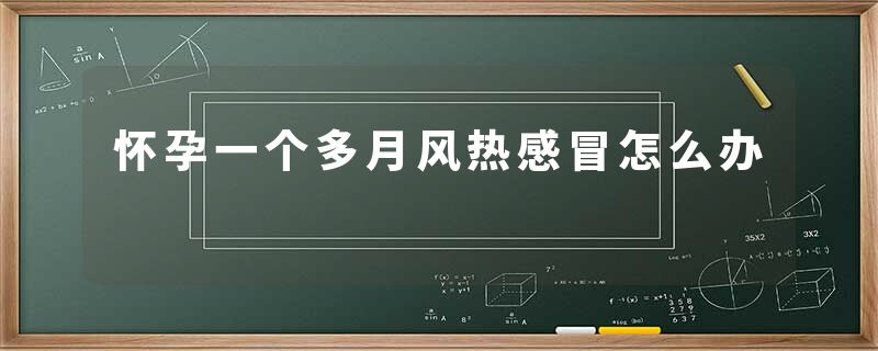 怀孕一个多月风热感冒怎么办