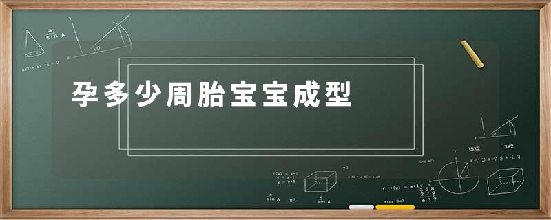 孕多少周胎宝宝成型