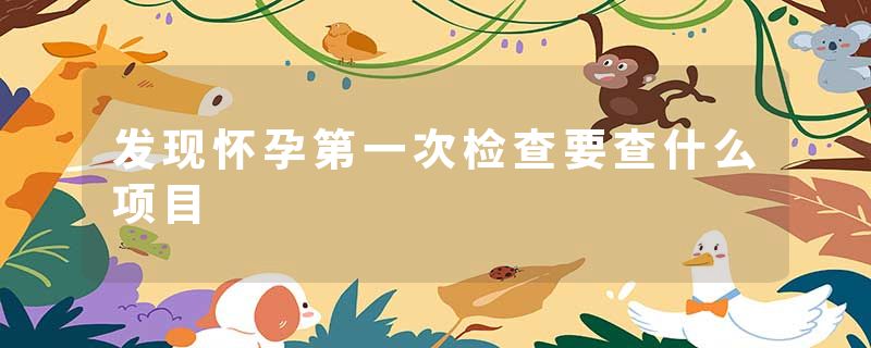 发现怀孕第一次检查要查什么项目