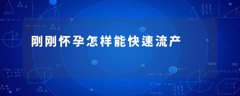刚刚怀孕怎样能快速流产