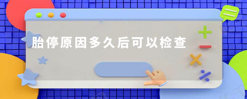 胎停原因多久后可以检查