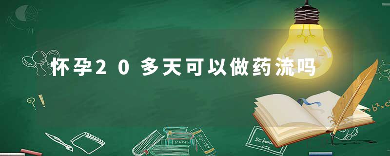 怀孕20多天可以做药流吗