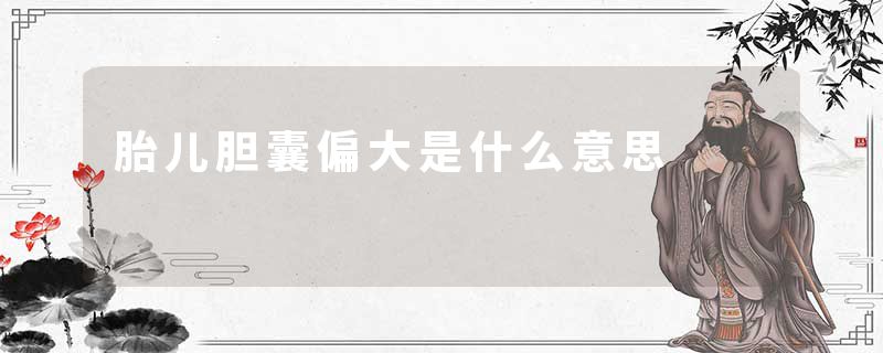 胎儿胆囊偏大是什么意思