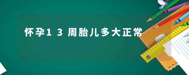 怀孕13周胎儿多大正常