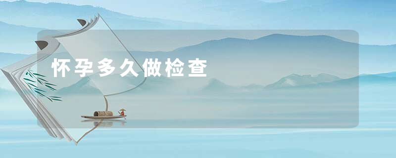 怀孕多久做检查