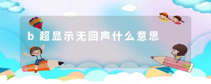 b超显示无回声什么意思