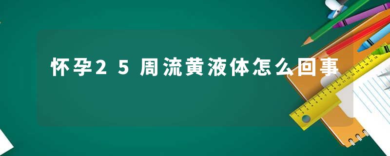 怀孕25周流黄液体怎么回事