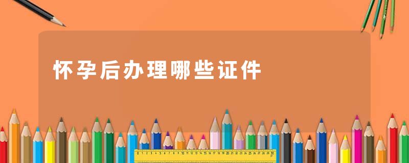 怀孕后办理哪些证件