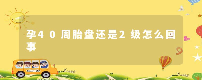孕40周胎盘还是2级怎么回事