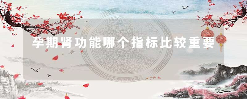 孕期肾功能哪个指标比较重要