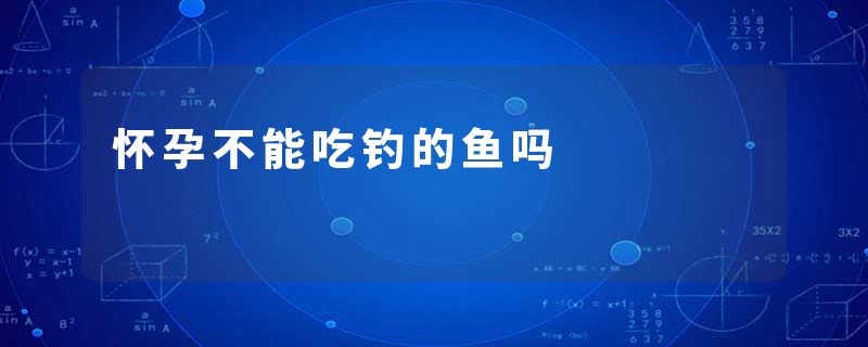 怀孕不能吃钓的鱼吗