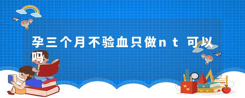 孕三个月不验血只做nt可以吗