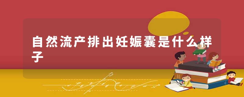 自然流产排出妊娠囊是什么样子