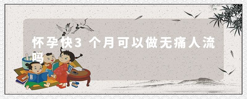 怀孕快3个月可以做无痛人流吗