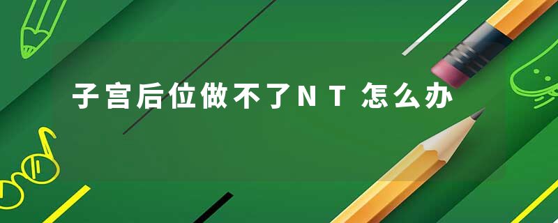 子宫后位做不了NT怎么办