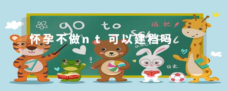 怀孕不做nt可以建档吗