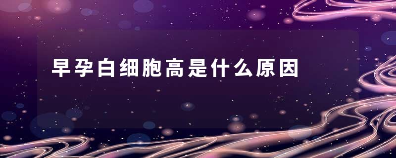 早孕白细胞高是什么原因