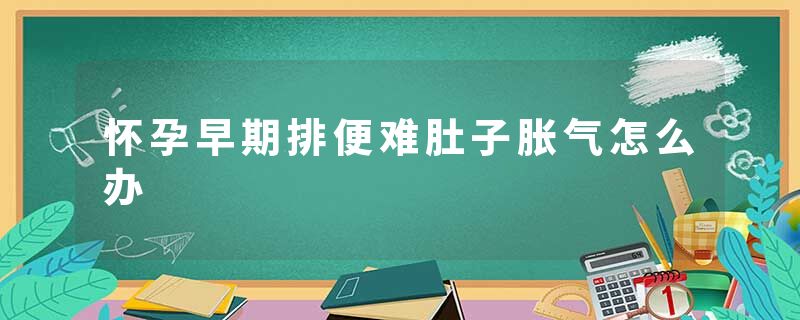 怀孕早期排便难肚子胀气怎么办