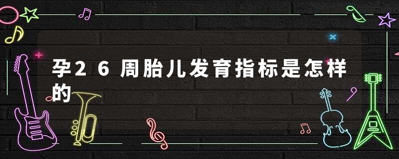 孕26周胎儿发育指标是怎样的