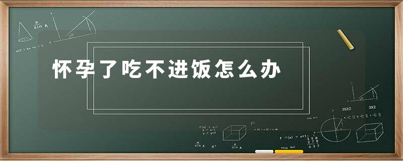 怀孕了吃不进饭怎么办