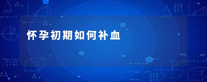 怀孕初期如何补血