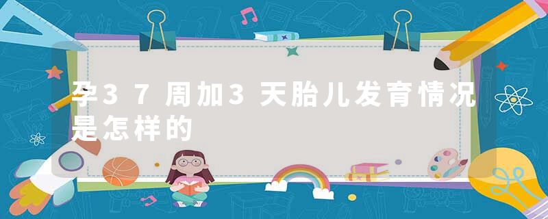 孕37周加3天胎儿发育情况是怎样的