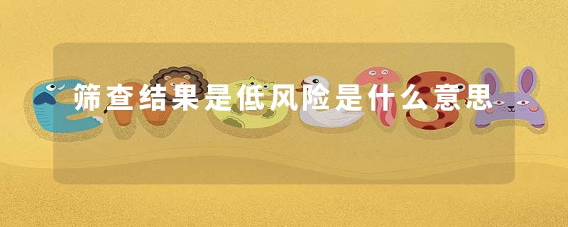 筛查结果是低风险是什么意思