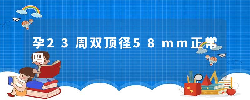 孕23周双顶径58mm正常吗