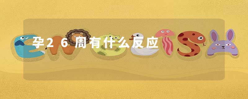 孕26周有什么反应